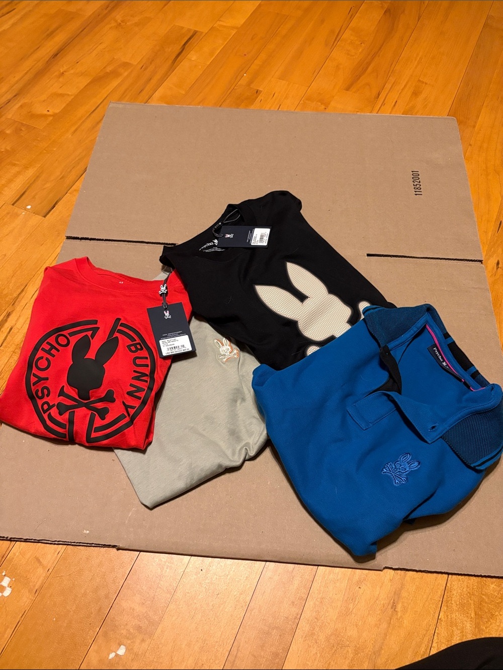 Psycho Bunny Red, Black, Blue & Beige Crew and Polo Set